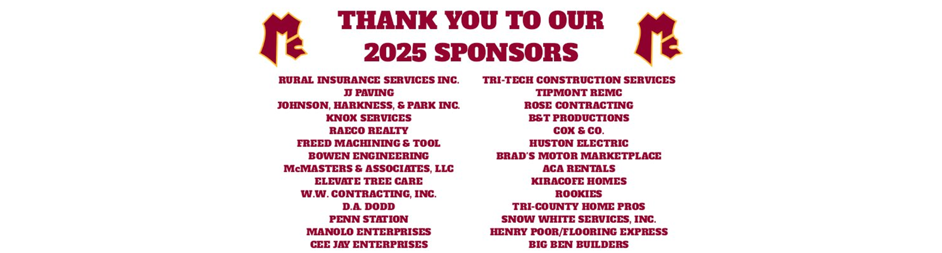 Thank you to our 2025 Sponsors!